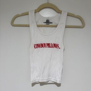 Cowboy pillows crop tank top